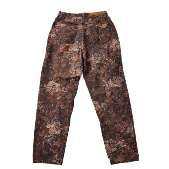 Bill Blass Tapestry Jeans Women's Size 8 Floral Rose Print High Waisted - Picture 2 of 13